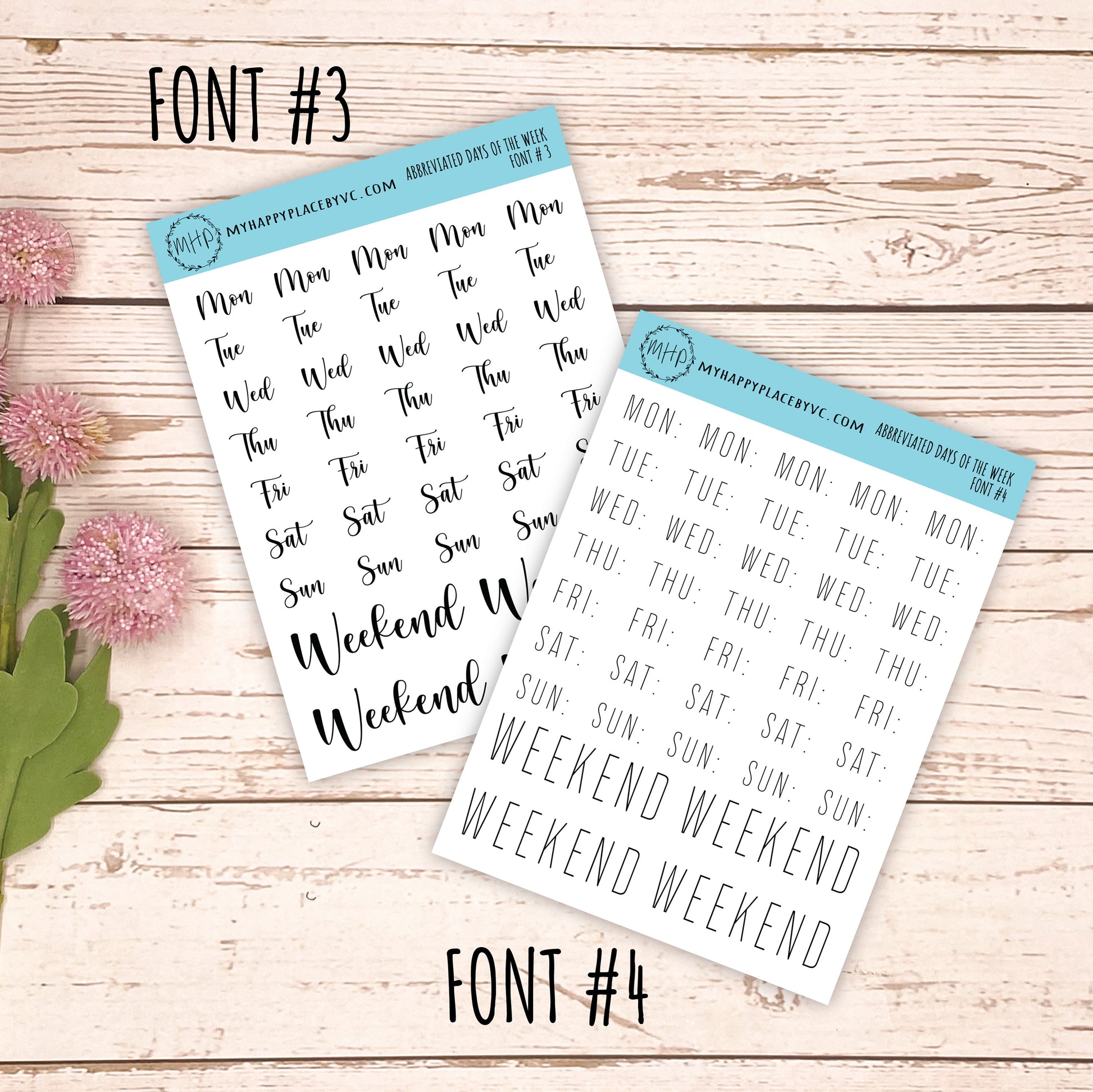 Abbreviated days of the Week Stickers for College Planner. Stickers for Students, Teacher and Homeschool Planner || Q105