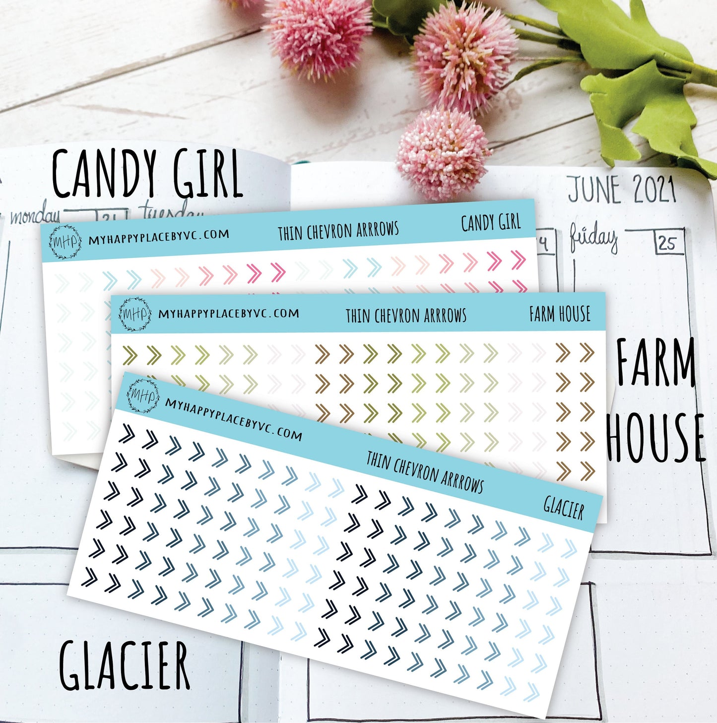 Thin Chevron Arrow Sticker for College Planners, Bullet Journals. Planner Stickers for Teacher Planner or Homeschool Planner || T301