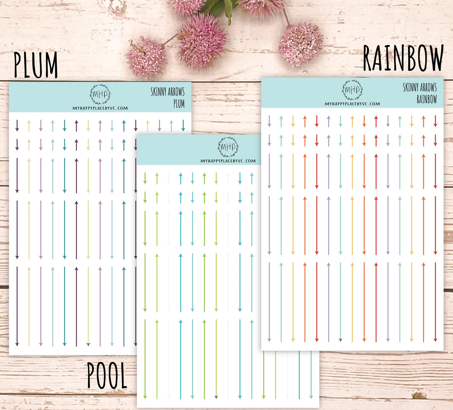 Skinny Arrow Sticker for College Planners and Bullet Journals. Planner Sticker for Teachers, School and Homeschool Planner || H502