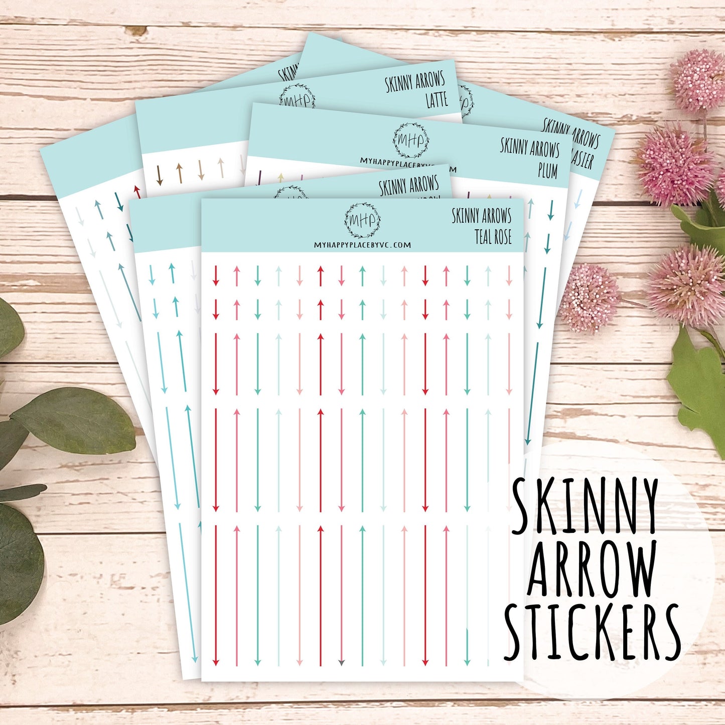 Skinny Arrow Sticker for College Planners and Bullet Journals. Planner Sticker for Teachers, School and Homeschool Planner || H502