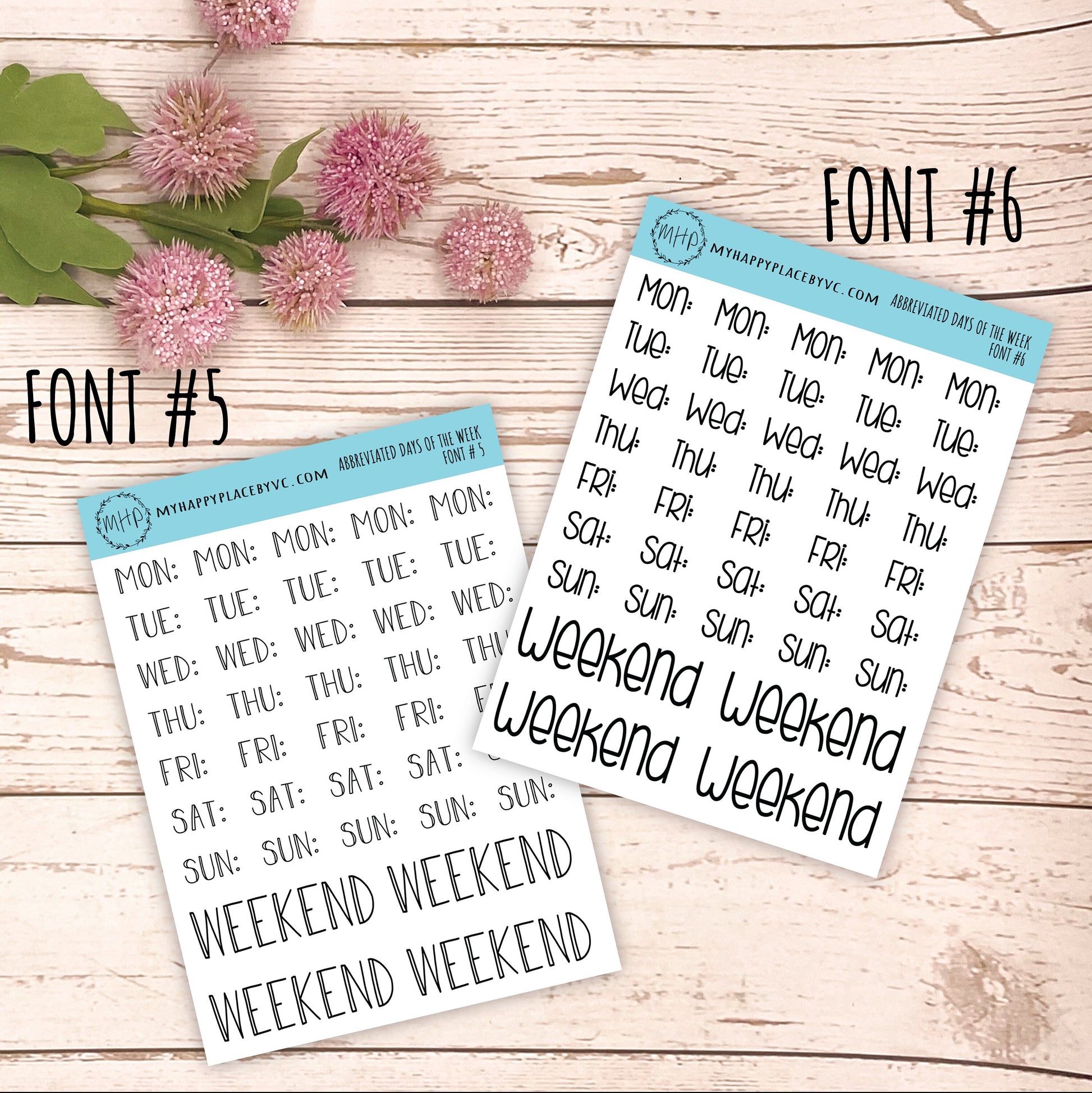 Abbreviated days of the Week Stickers for College Planner. Stickers for Students, Teacher and Homeschool Planner || Q105