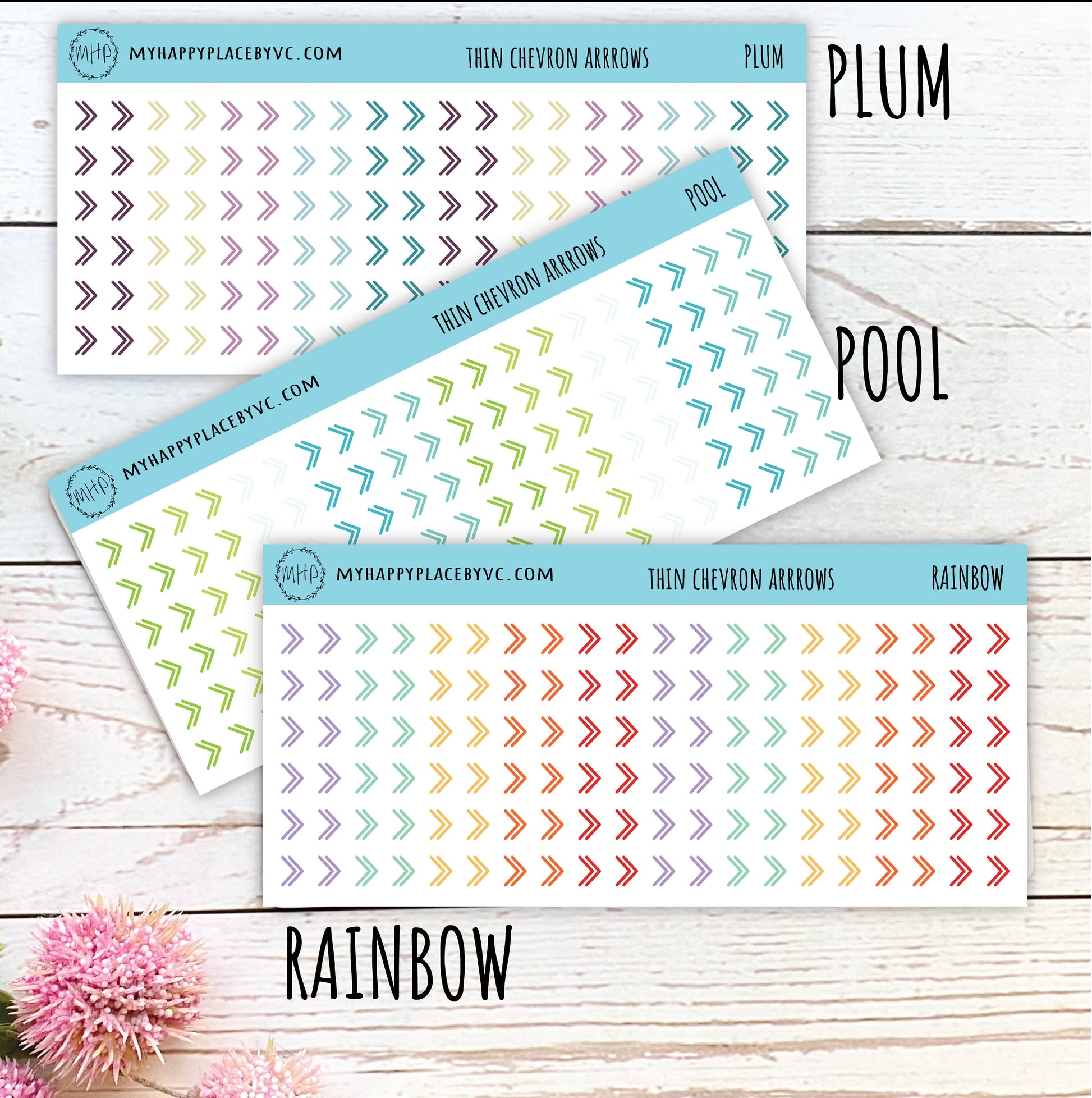 Thin Chevron Arrow Sticker for College Planners, Bullet Journals. Planner Stickers for Teacher Planner or Homeschool Planner || T301