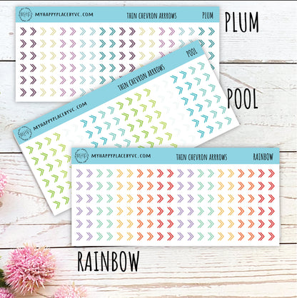 Thin Chevron Arrow Sticker for College Planners, Bullet Journals. Planner Stickers for Teacher Planner or Homeschool Planner || T301