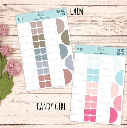 Event Block Stickers for Bullet Journals, EC Planners, College Planner, Teacher Planner or Homeschool Planner || H530