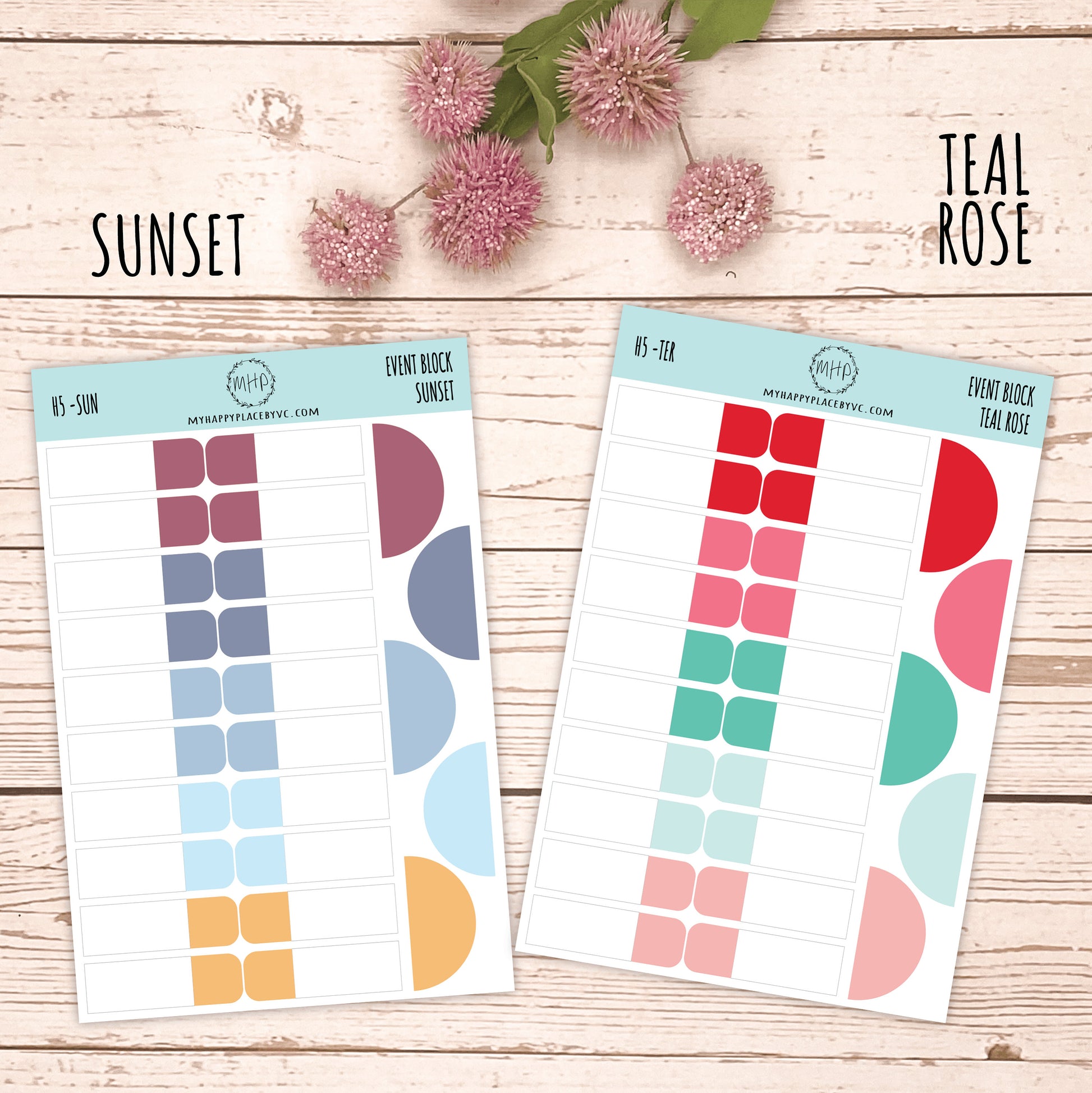 Event Block Stickers for Bullet Journals, EC Planners, College Planner, Teacher Planner or Homeschool Planner || H530