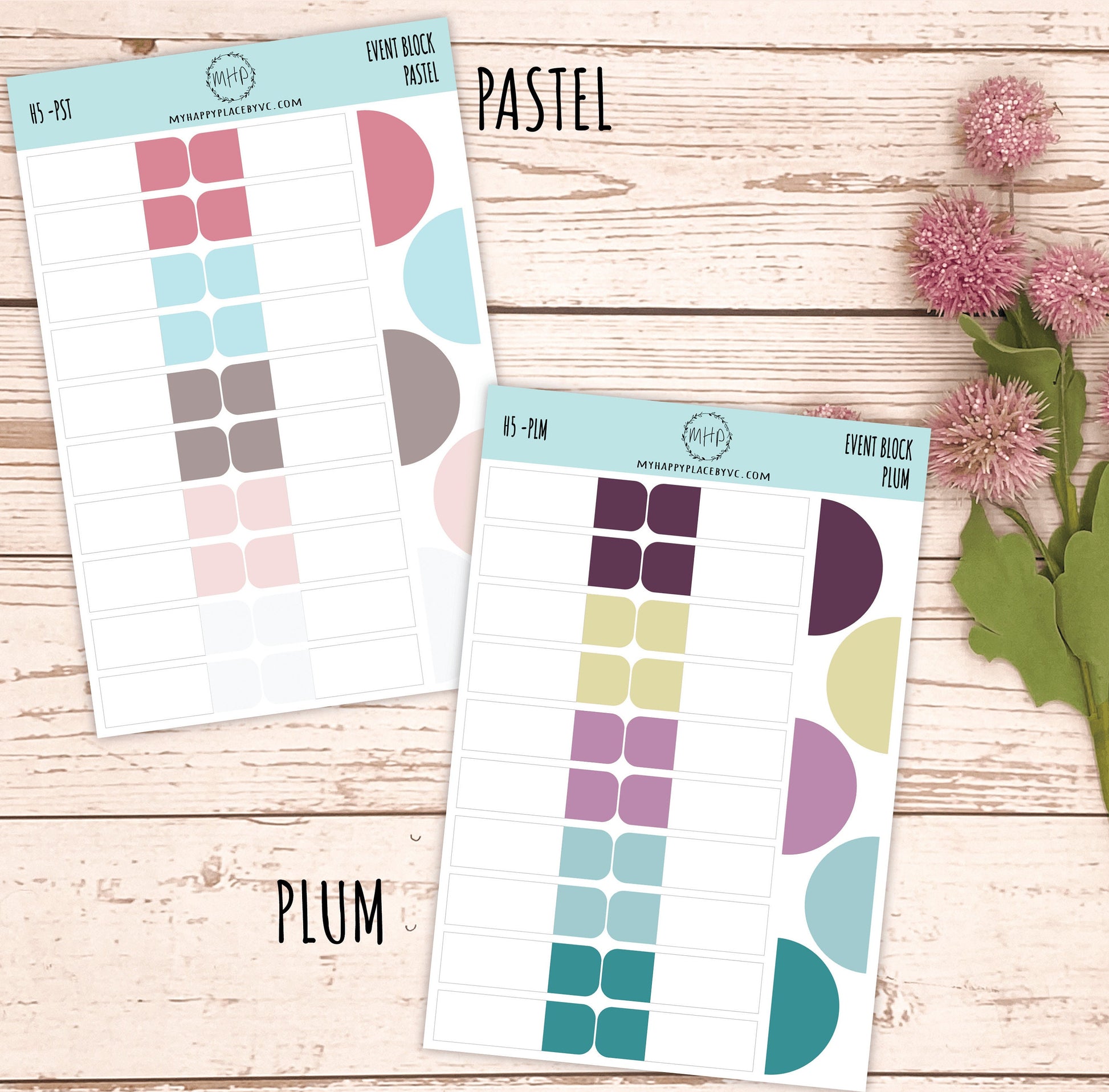 Event Block Stickers for Bullet Journals, EC Planners, College Planner, Teacher Planner or Homeschool Planner || H530