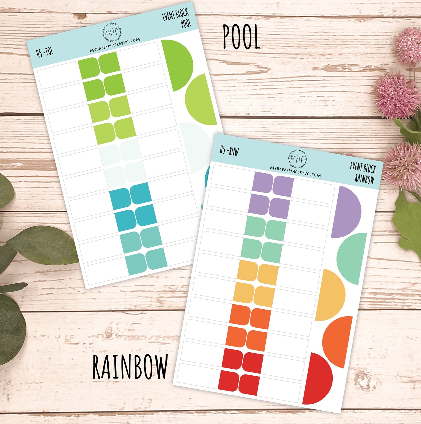 Event Block Stickers for Bullet Journals, EC Planners, College Planner, Teacher Planner or Homeschool Planner || H530