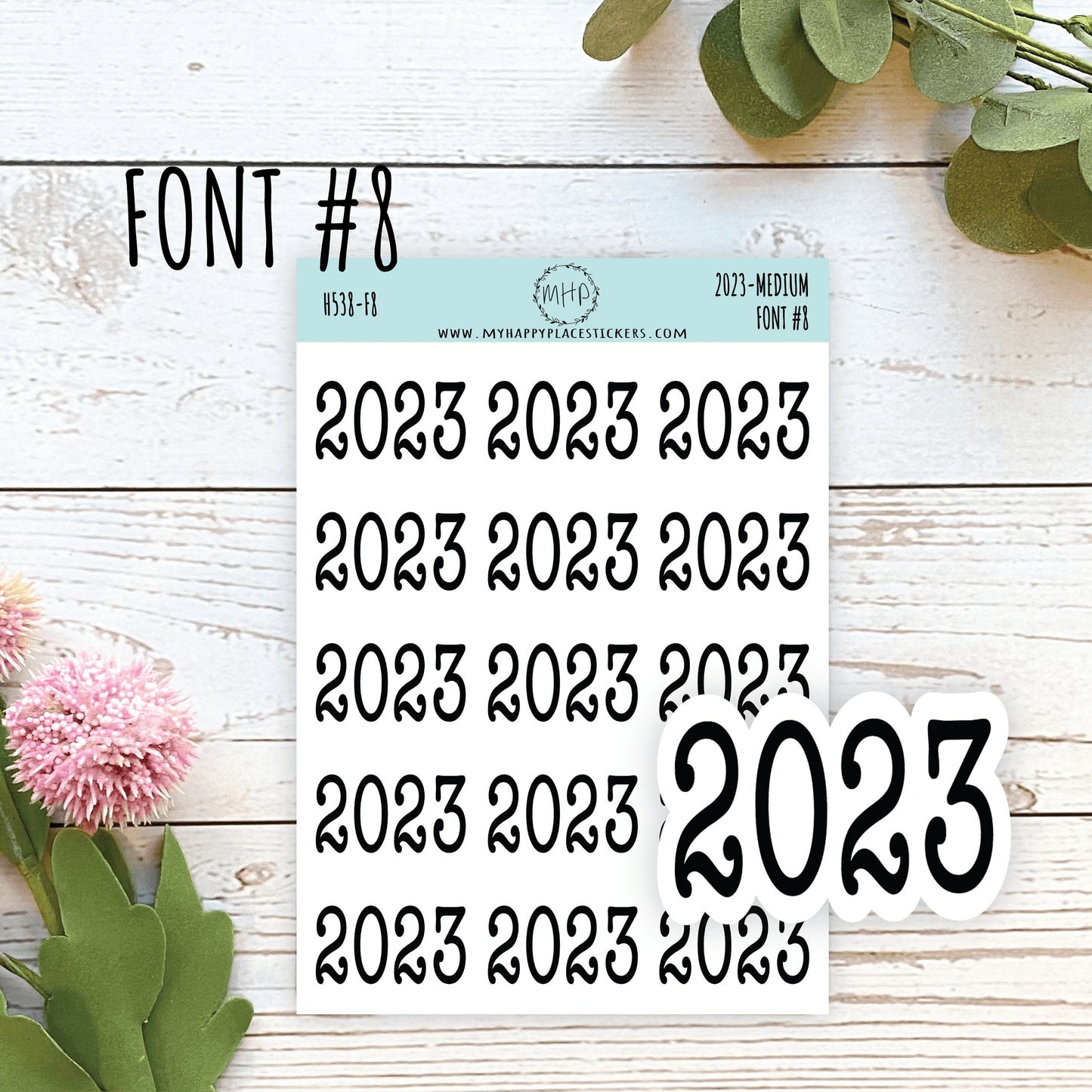 2023 Year Stickers Medium Size for Bullet Journals and Planners || H538