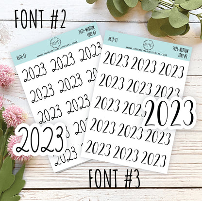 2023 Year Stickers Medium Size for Bullet Journals and Planners || H538