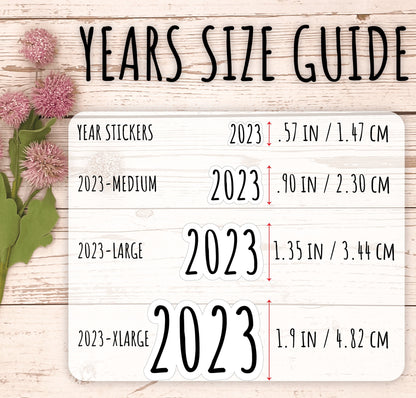 2023 Year Stickers Medium Size for Bullet Journals and Planners || H538