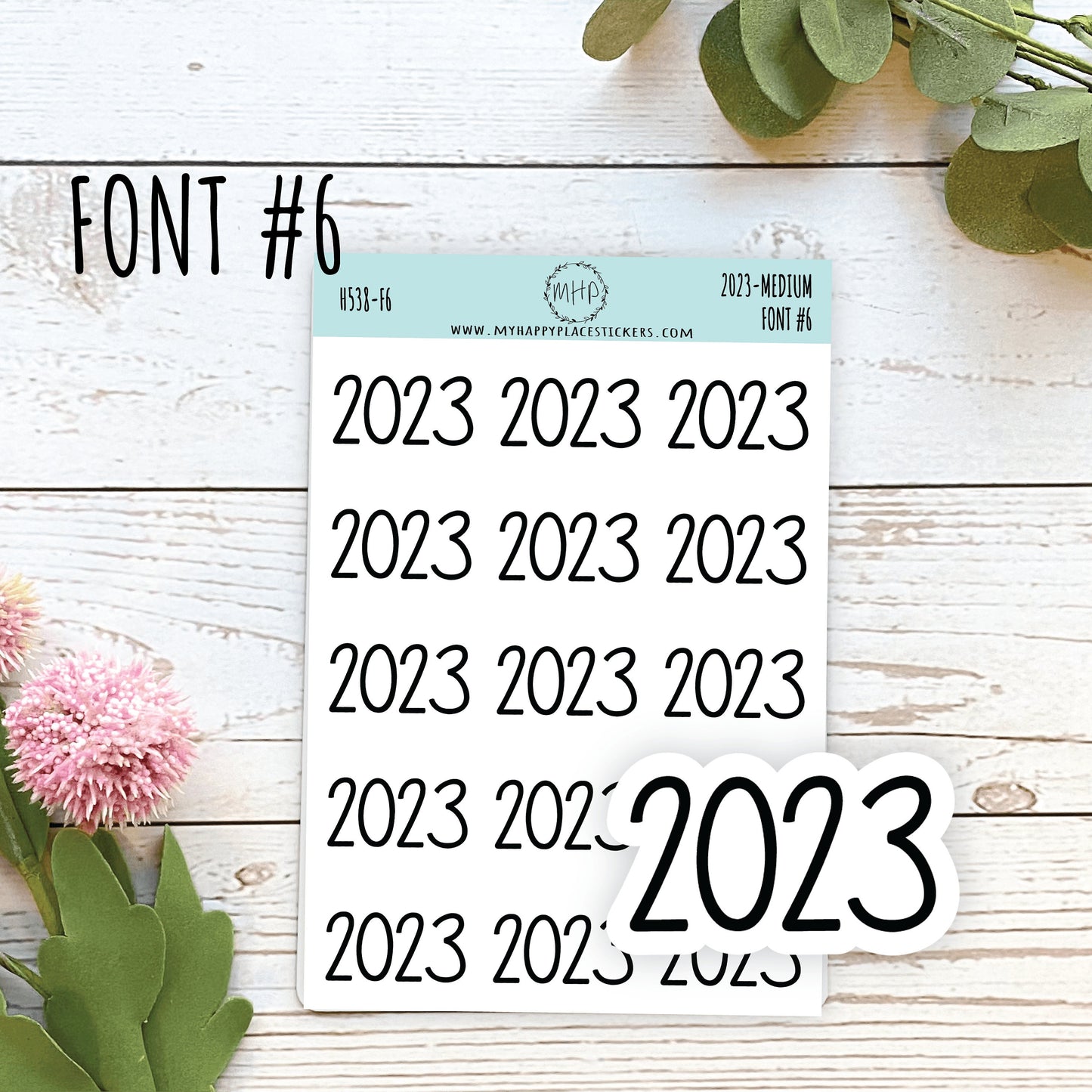 2023 Year Stickers Medium Size for Bullet Journals and Planners || H538