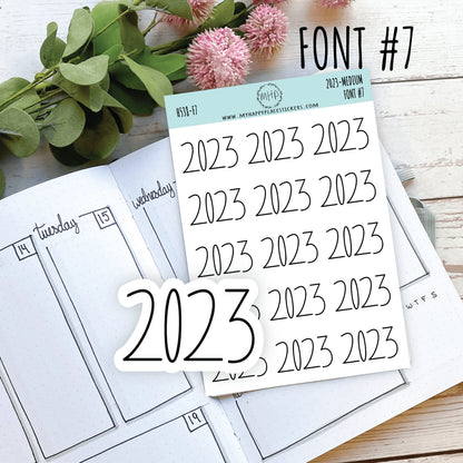 2023 Year Stickers Medium Size for Bullet Journals and Planners || H538