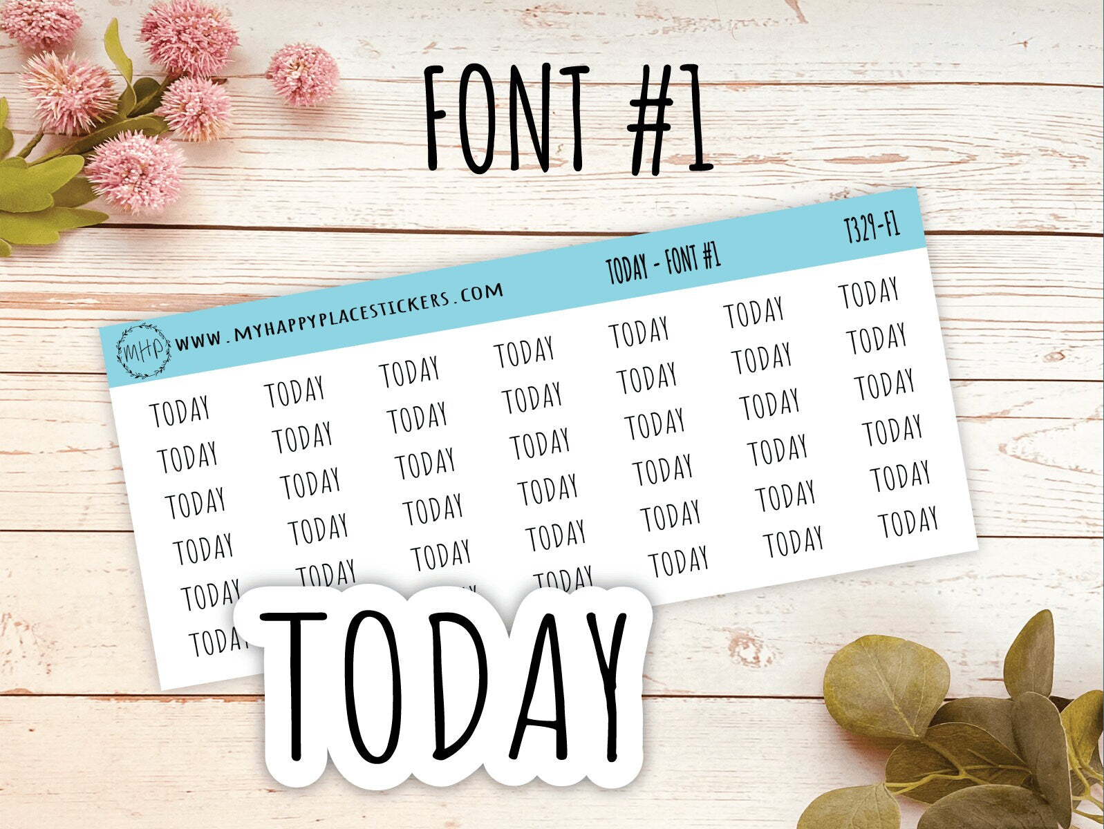 TODAY Planner stickers. Kiss-cut Stickers for Planners and Bullet Journals  || T329