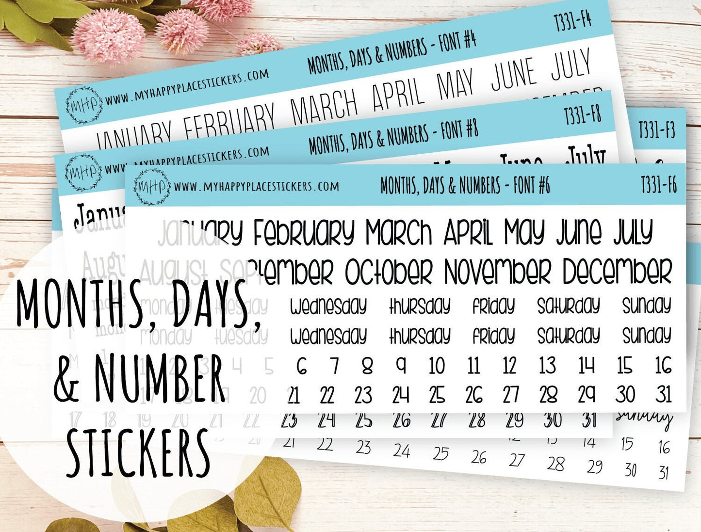  12 Monthly Planner Date Sticker Set, Calendar Number Date  Stickers, Decorative Planner Sticker for Customizing Undated Planners,  Notebooks : Office Products