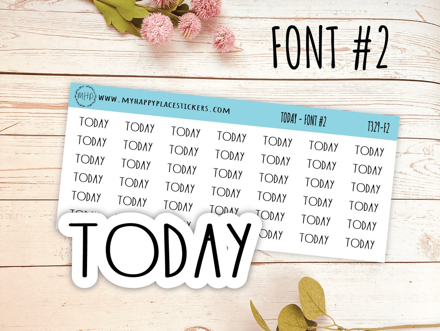 TODAY Planner stickers. Kiss-cut Stickers for Planners and Bullet Journals  || T329