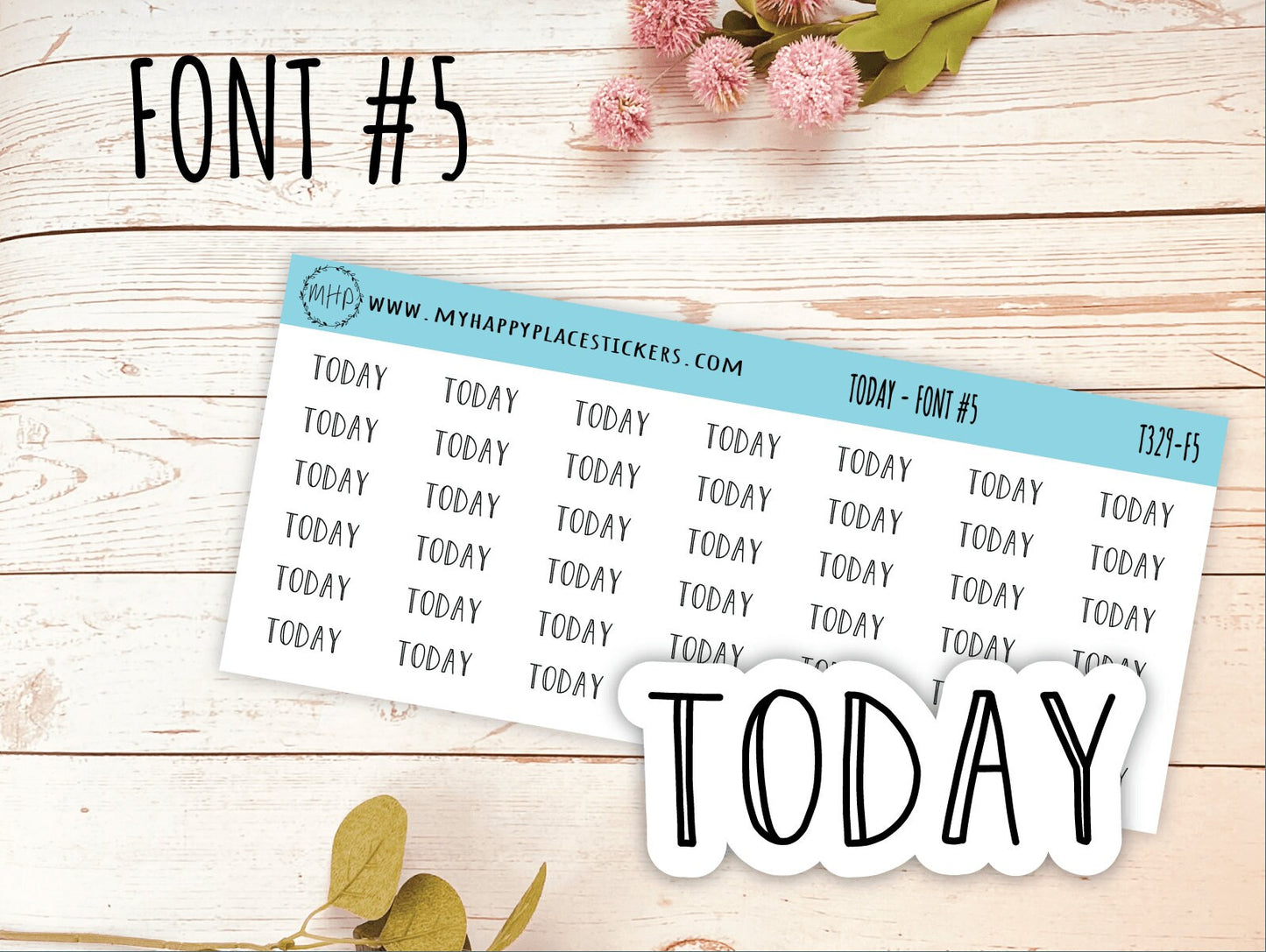 TODAY Planner stickers. Kiss-cut Stickers for Planners and Bullet Journals  || T329