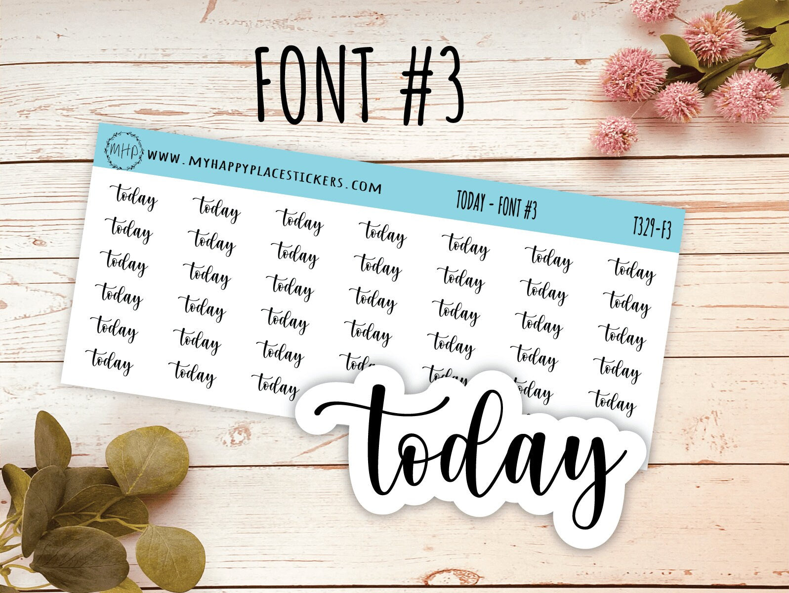 TODAY Planner stickers. Kiss-cut Stickers for Planners and Bullet Journals  || T329