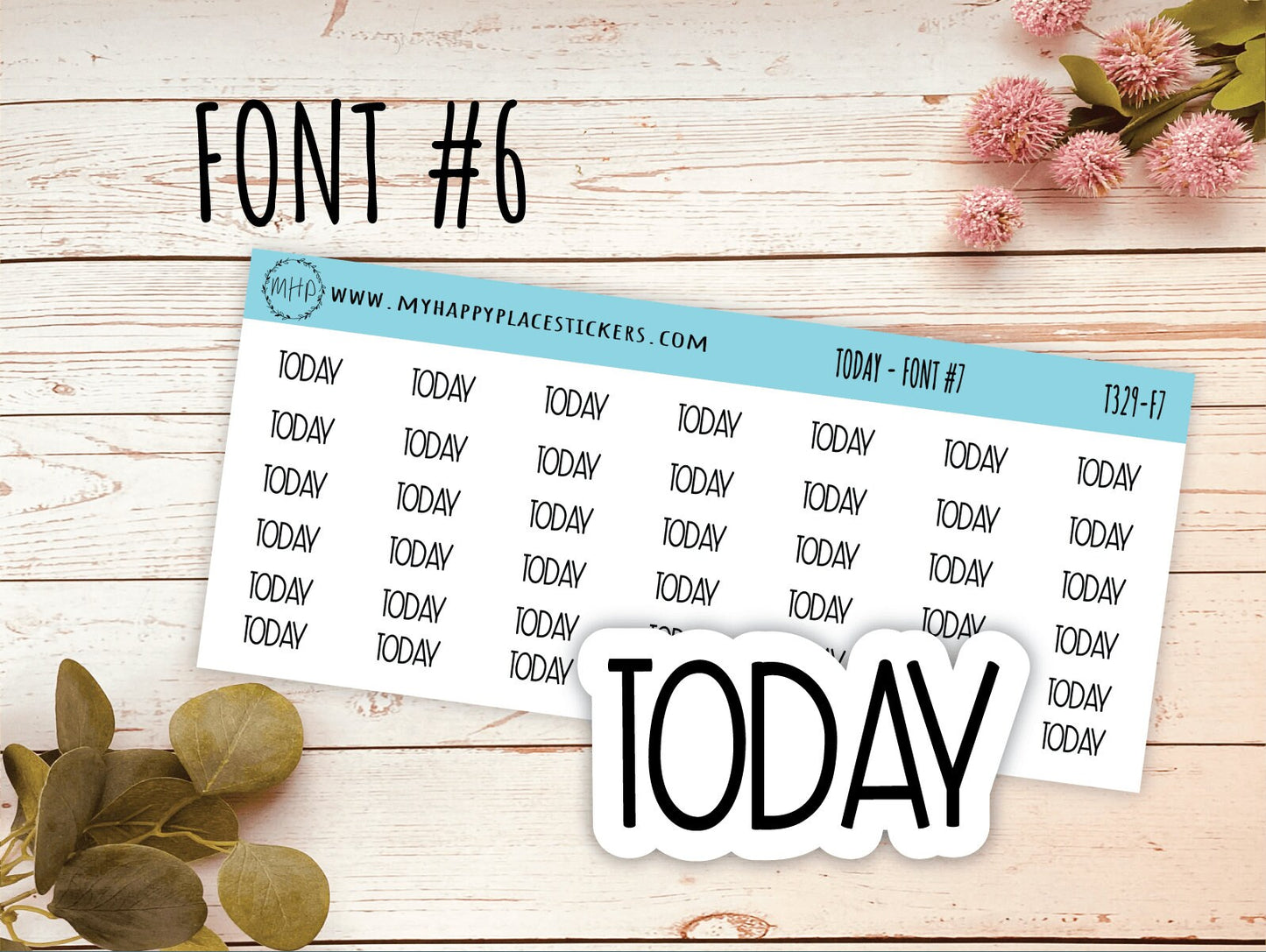 TODAY Planner stickers. Kiss-cut Stickers for Planners and Bullet Journals  || T329