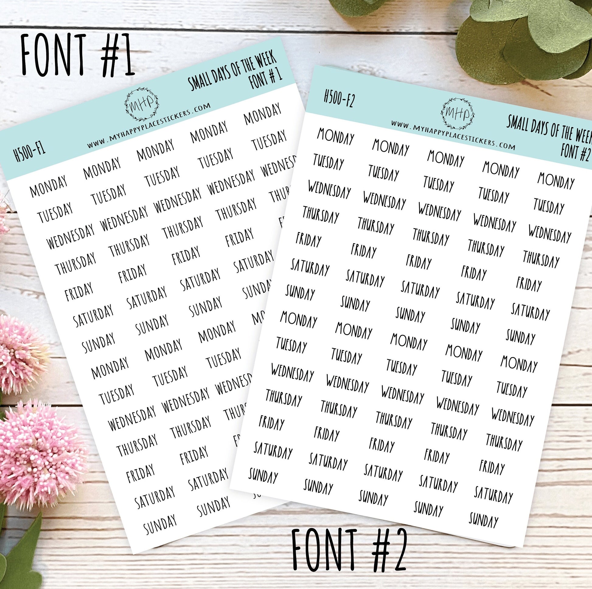 Mini Days of the Week - Font 3 – Little Linda Stickers