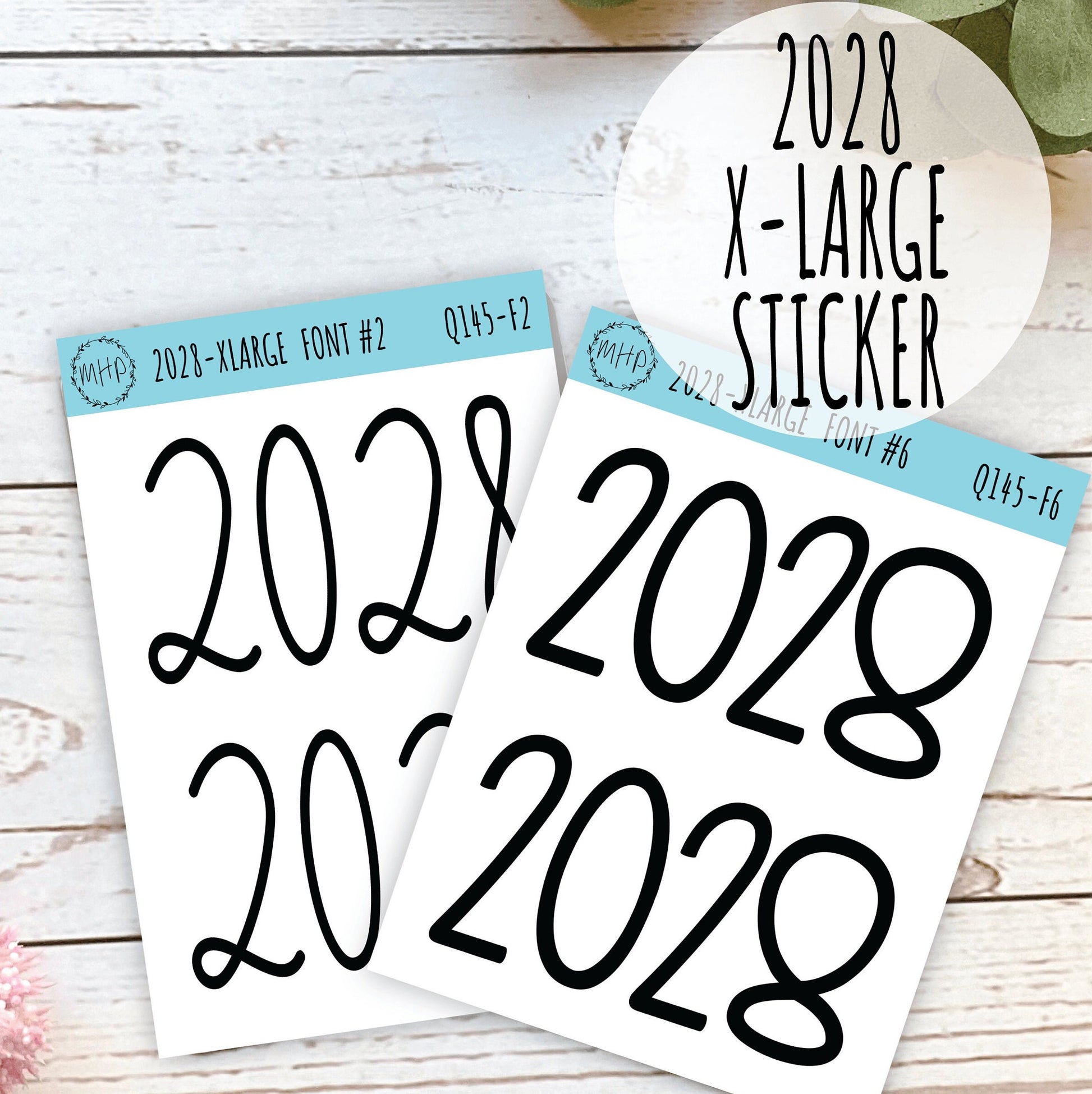 X Large 2028 Year Stickers for Planners, Bullet Journals, College Planner. Gold, Silver and Rose Gold Foil || Q145