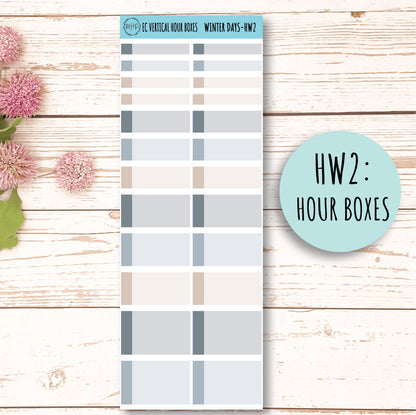 Erin Condren 7x9 Hourly Weekly Planner Sticker Sheets. JANUARY "Winter Days" || WD-HW