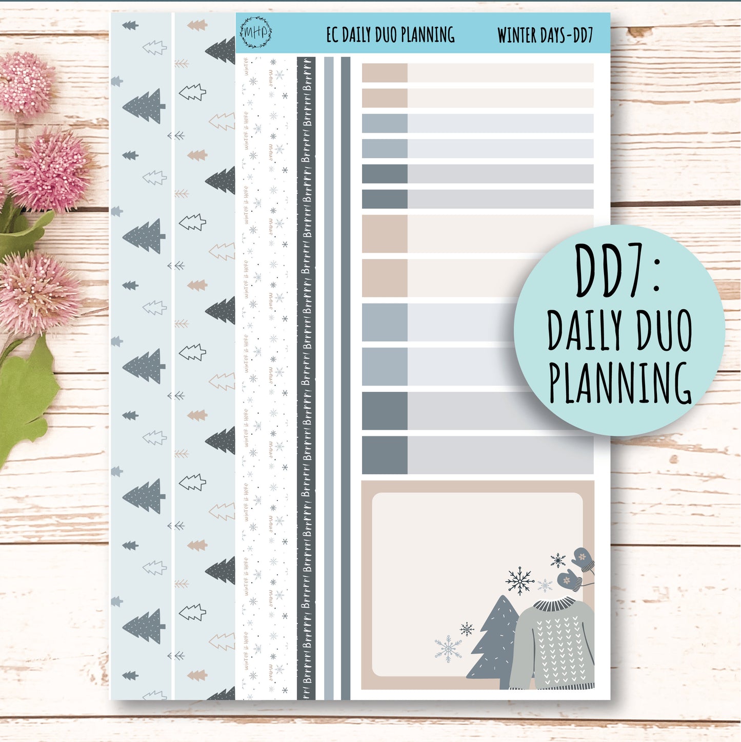 Erin Condren 7x9 Hourly Weekly Planner Sticker Sheets. JANUARY Winter – My  Happy Place Stickers