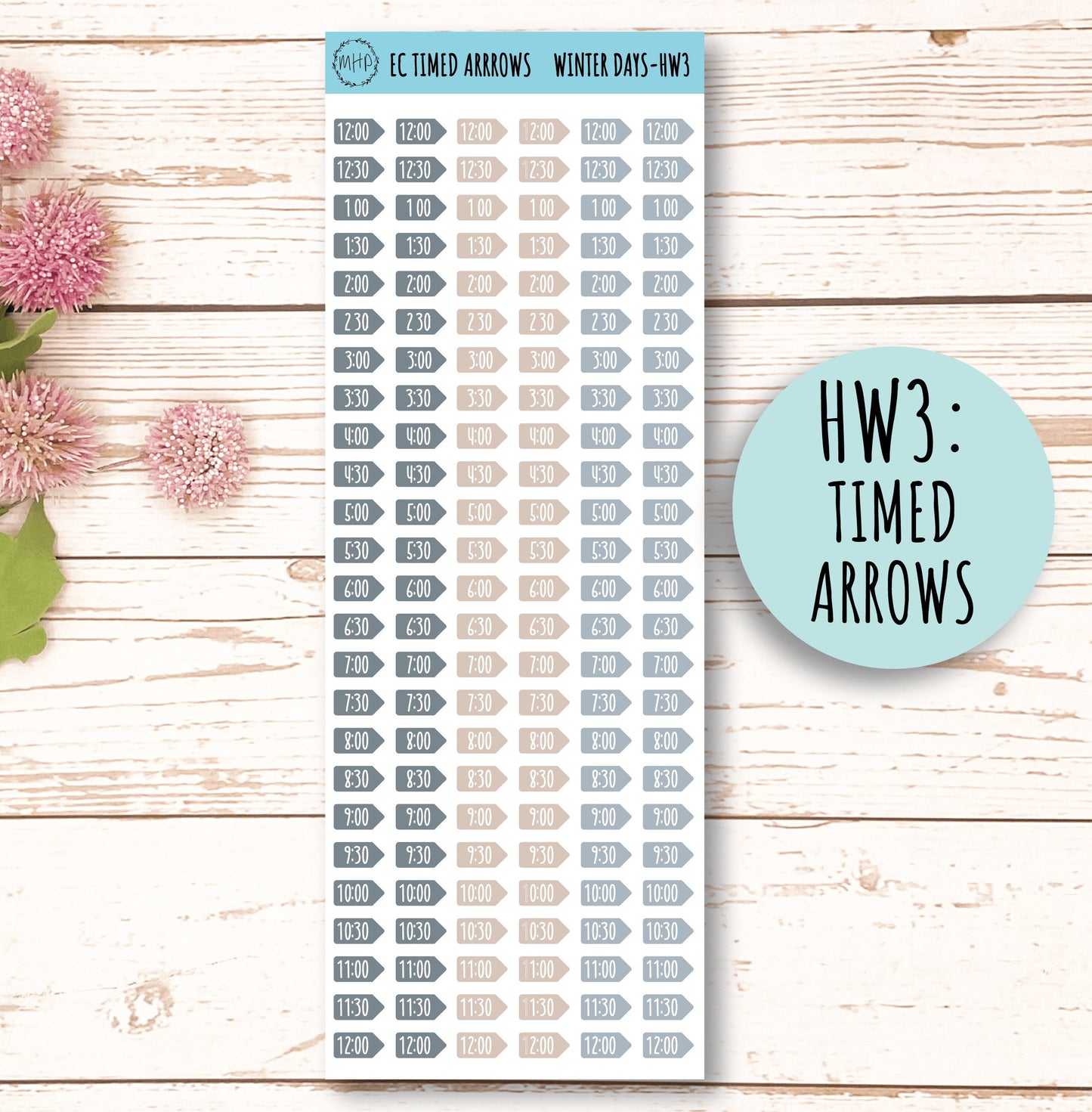 Erin Condren 7x9 Hourly Weekly Planner Sticker Sheets. JANUARY "Winter Days" || WD-HW